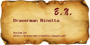 Braverman Ninetta névjegykártya